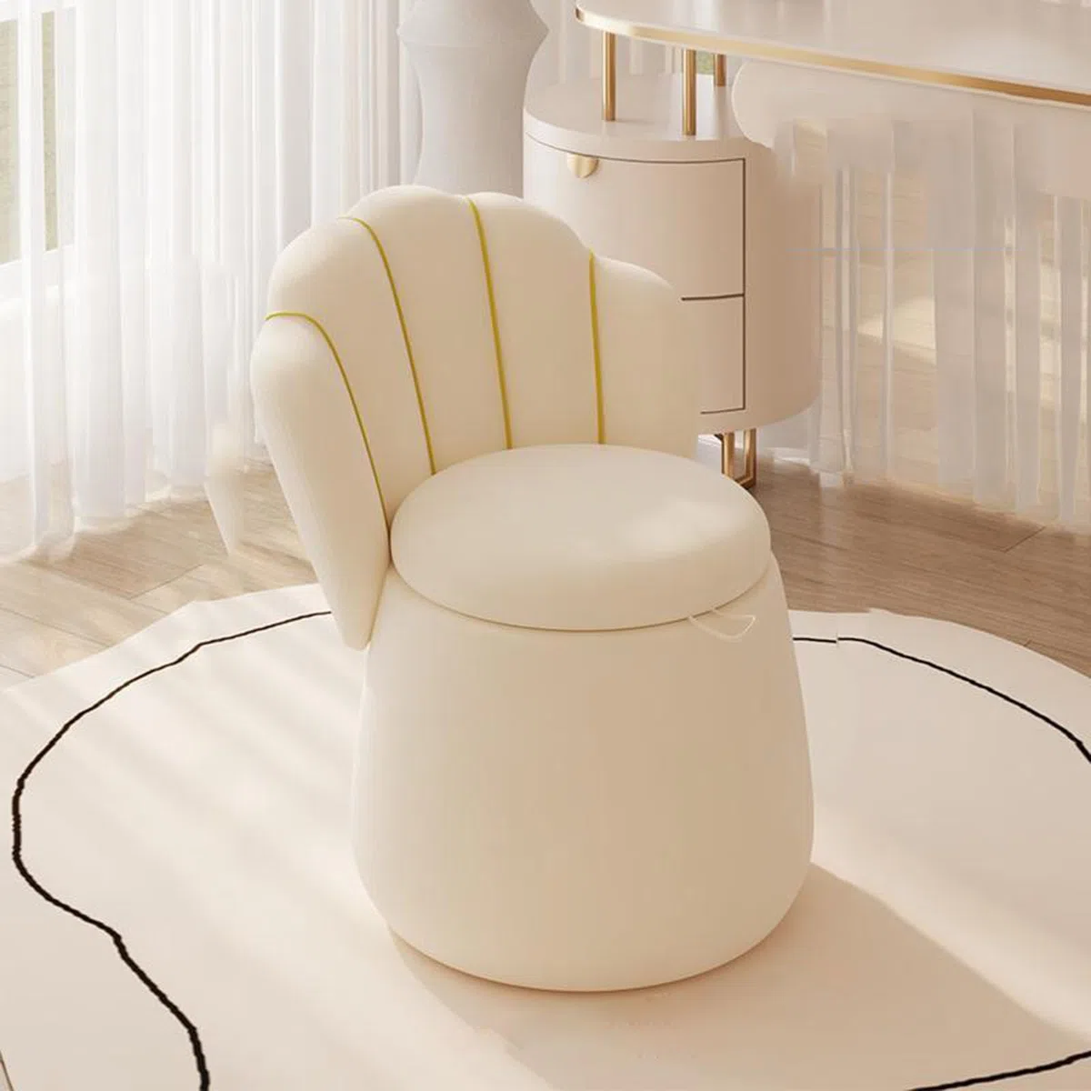 Poggiapiedi portaoggetti Sedile da toeletta in Velluto Alto 60 cm, Pouf Sgabello da Salotto Sedia da Salotto di Lusso con Schienale Alto per Camera da Letto Soggiorno Toeletta