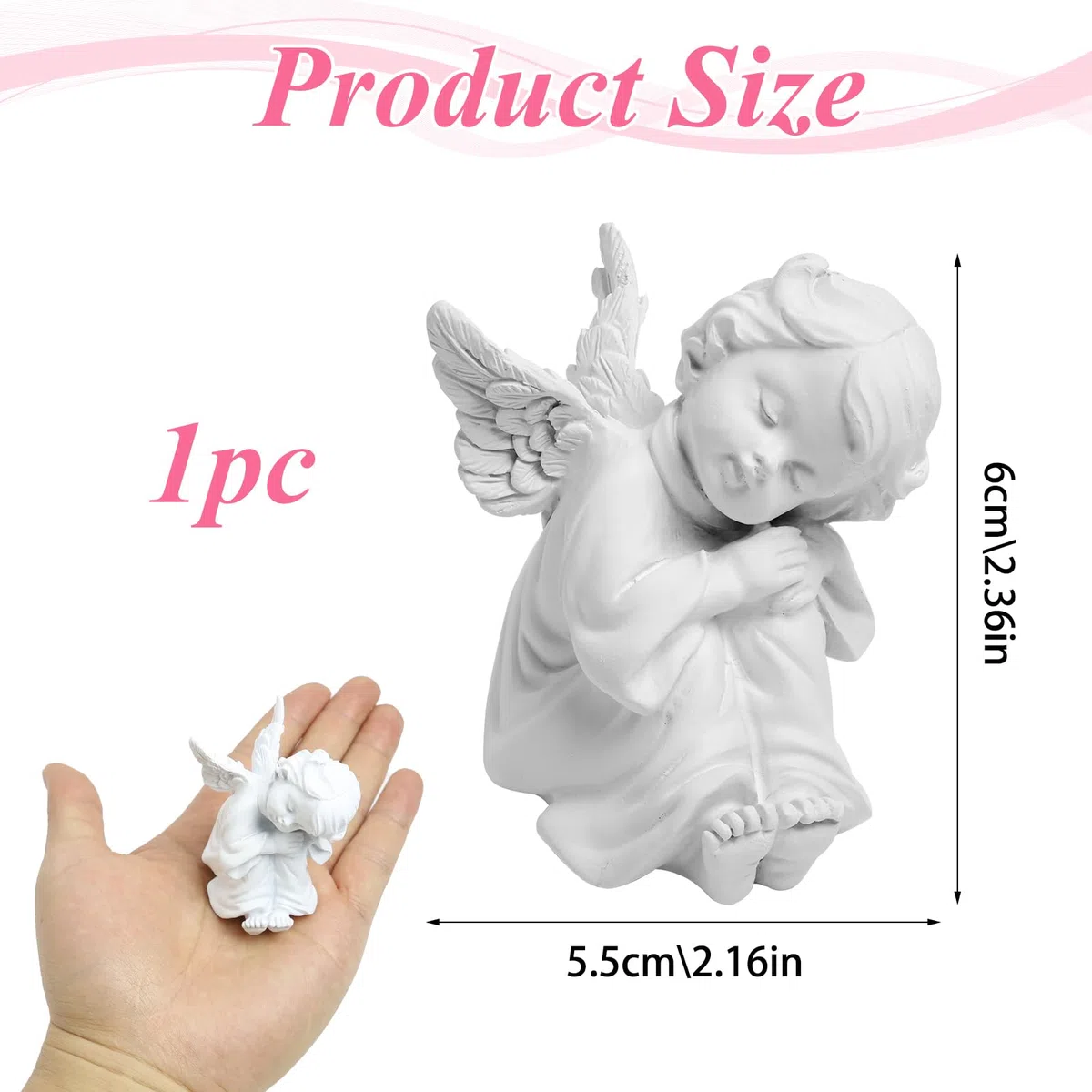 Angelo Custode Statuetta, Statua Angelo Custode, Statuetta di Cherubina Dormiente, Decorazione Angelica per Interni ed Esterni, Ideale per Giardino, Casa e Ricordo, 5.5 cm x 6 cm