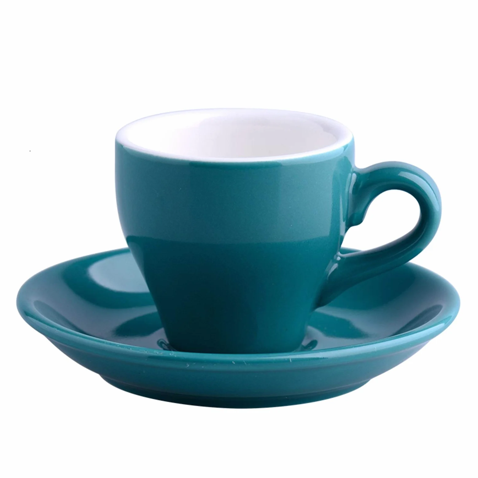 Set Tazzine caffè,Tazzine Caffe con Piattino Colorato Spesso Ceramica Espresso Coppe piattino Set Cafe Domestica Caffe Latte Expresso caffè Forte Tazze Vassoio all'Ingrosso(Red)