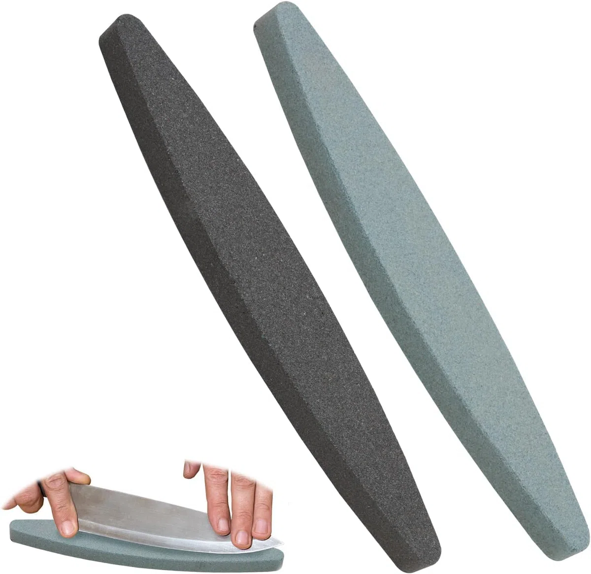 2 pezzi affilatura falci, grana 180 & 240, pietra affilare coltelli, carburo silicio Whetstone