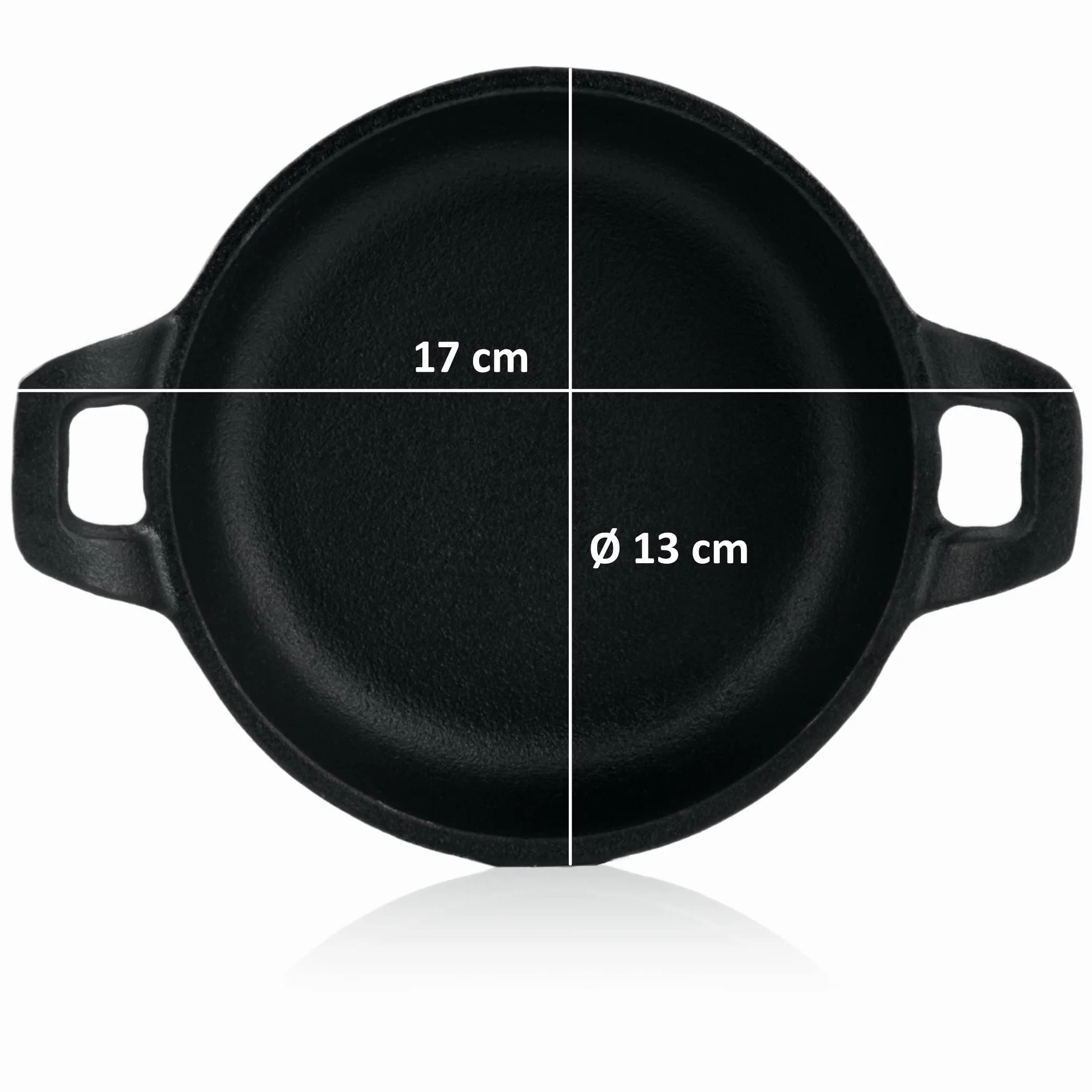 BBQ-Toro Set di 6 padelle per barbecue in ghisa, diametro 13 cm, pre-cotte e pre-bruciate