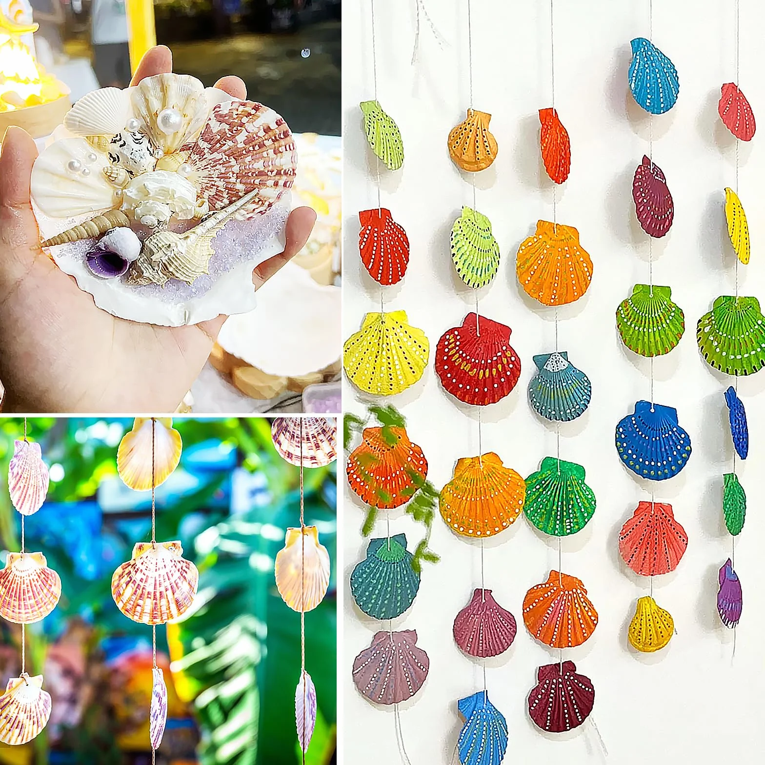 48 Pezzo Conchiglie di capesante Conchiglia Naturale, 3CM - 5CM Bianche e Rosa gusci di capesante Piccole Conchiglie per Decorazione di Nozze Beach Tema Party, Vaso Filler