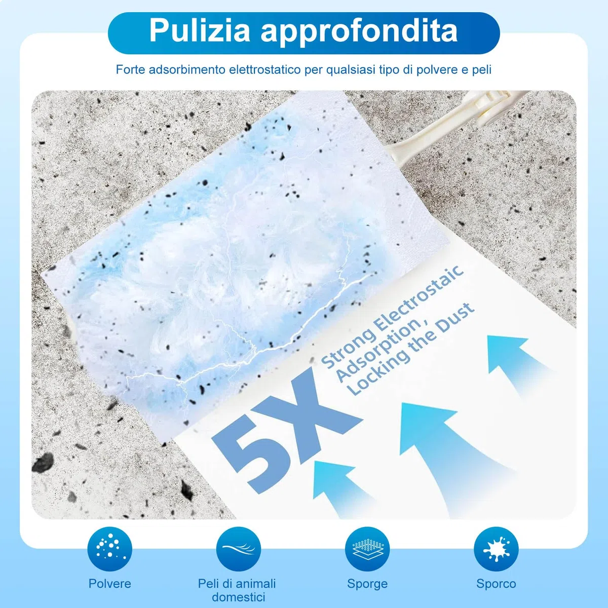 62 Pezzi Di Cattura Polvere, Piumino Magnetico Monouso per Spolverare, Spolverino Telescopico, Piumino per Spolverare per Pulire Polvere, Capelli E Macchie (60 Pezzi Di Ricambio + 2 Maniglie)