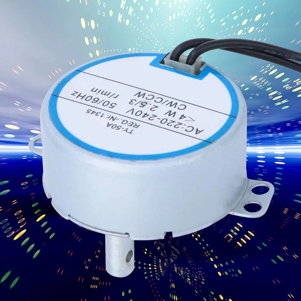 Motore Sincrono AC 220-240V 50/60Hz 4W con Direzione CW/CCW, Scatola Ingranaggi per Piattaforma Girevole e Automazione, Motore Elettrico per Ventilatore a Testa Mobile