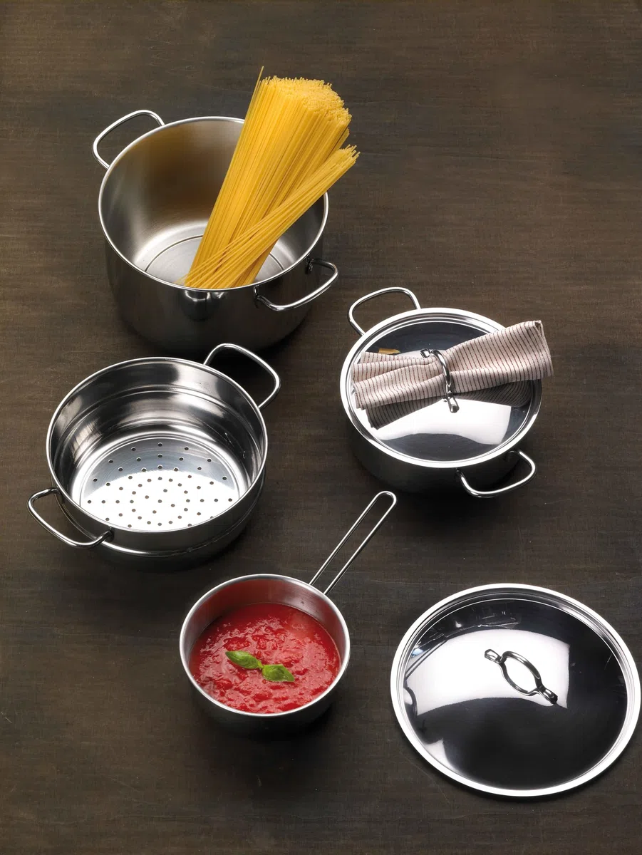 PINTINOX Prima Collection Ecoline Casseruola 2 Manici Acciaio Inox Nichel Free Induzione Diametro 22 cm