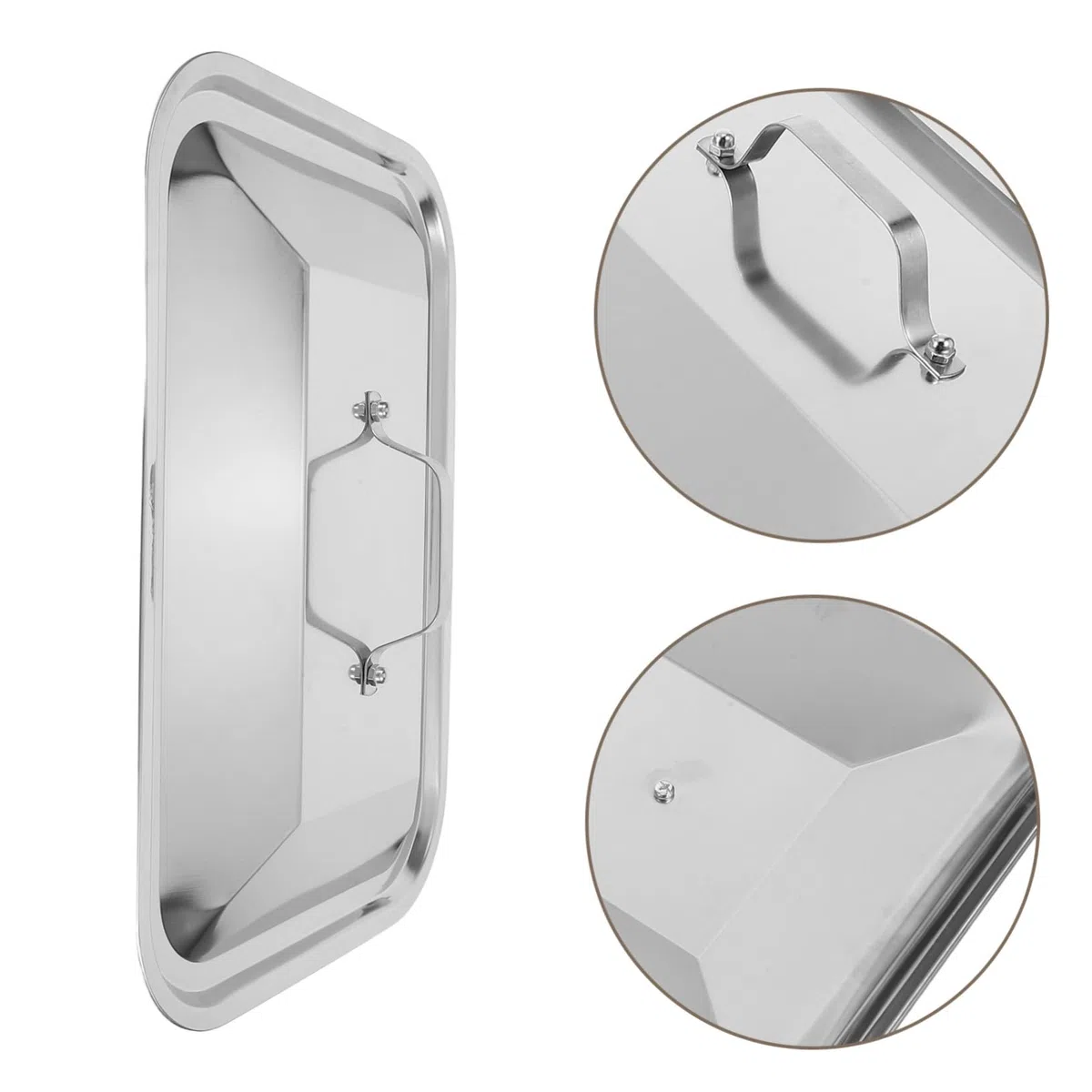 Alipis Coperchio Rettangolare in Acciaio Inox Per Teglia Da Pesce 13.58X9.65X1.97In Con Manico Antischizzo Ideale Per Barbecue All'Aperto Picnic E Riunioni Familiari
