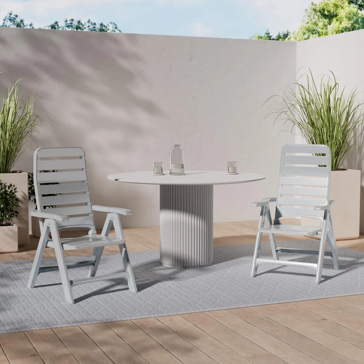 Grandsoleil GRAND SOLEIL Green Boheme Greenpol Poltrona 5 Posizioni, 66,5 X 63 X 111,5 Cm Bianco
