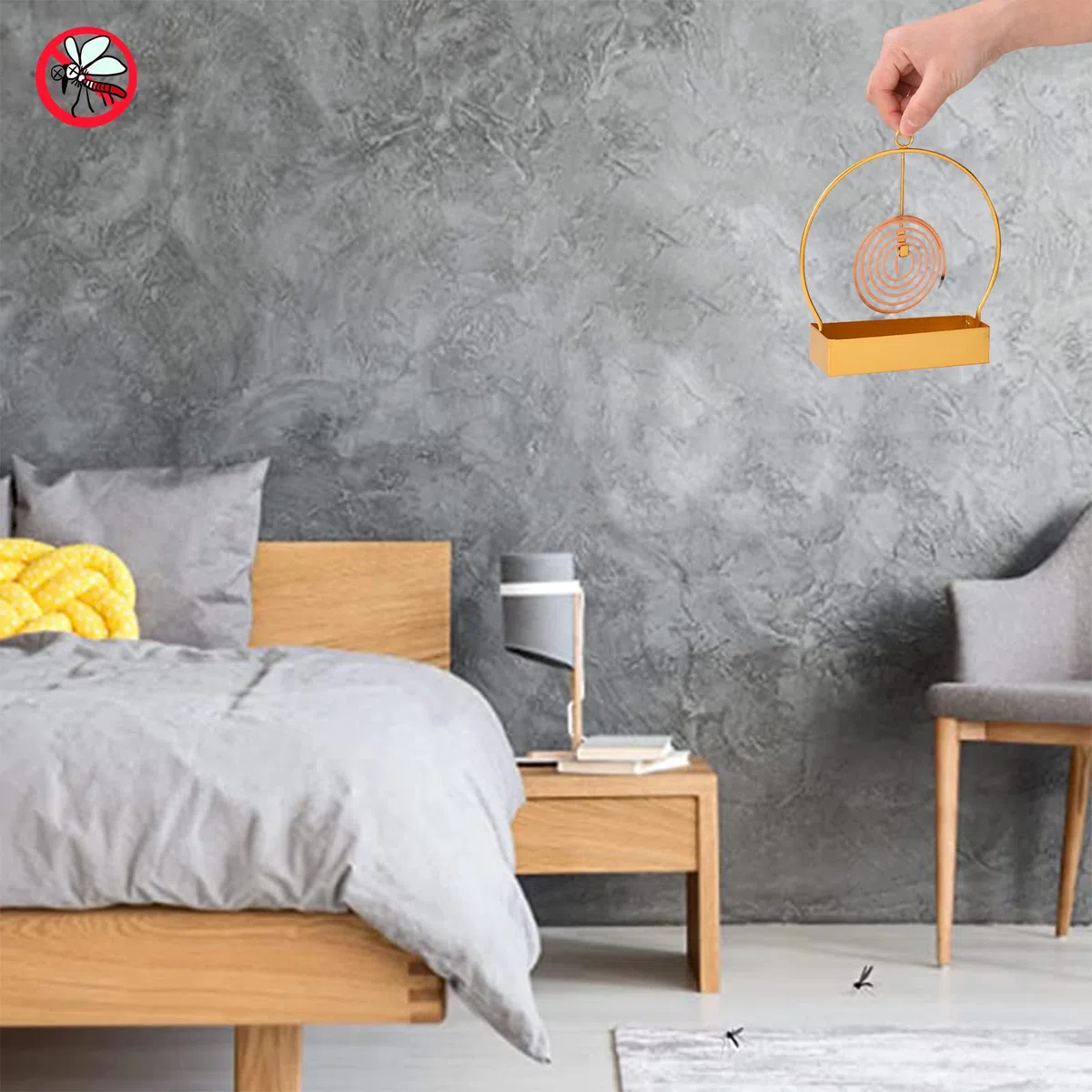 2 Pezzi Supporto in Metallo per Bobine di Zanzara, Porta Incenso a Spirale, Stile Nordico, per la Casa e l'Esterno Repellente Zanzare, Bruciatore di Incenso Domestico