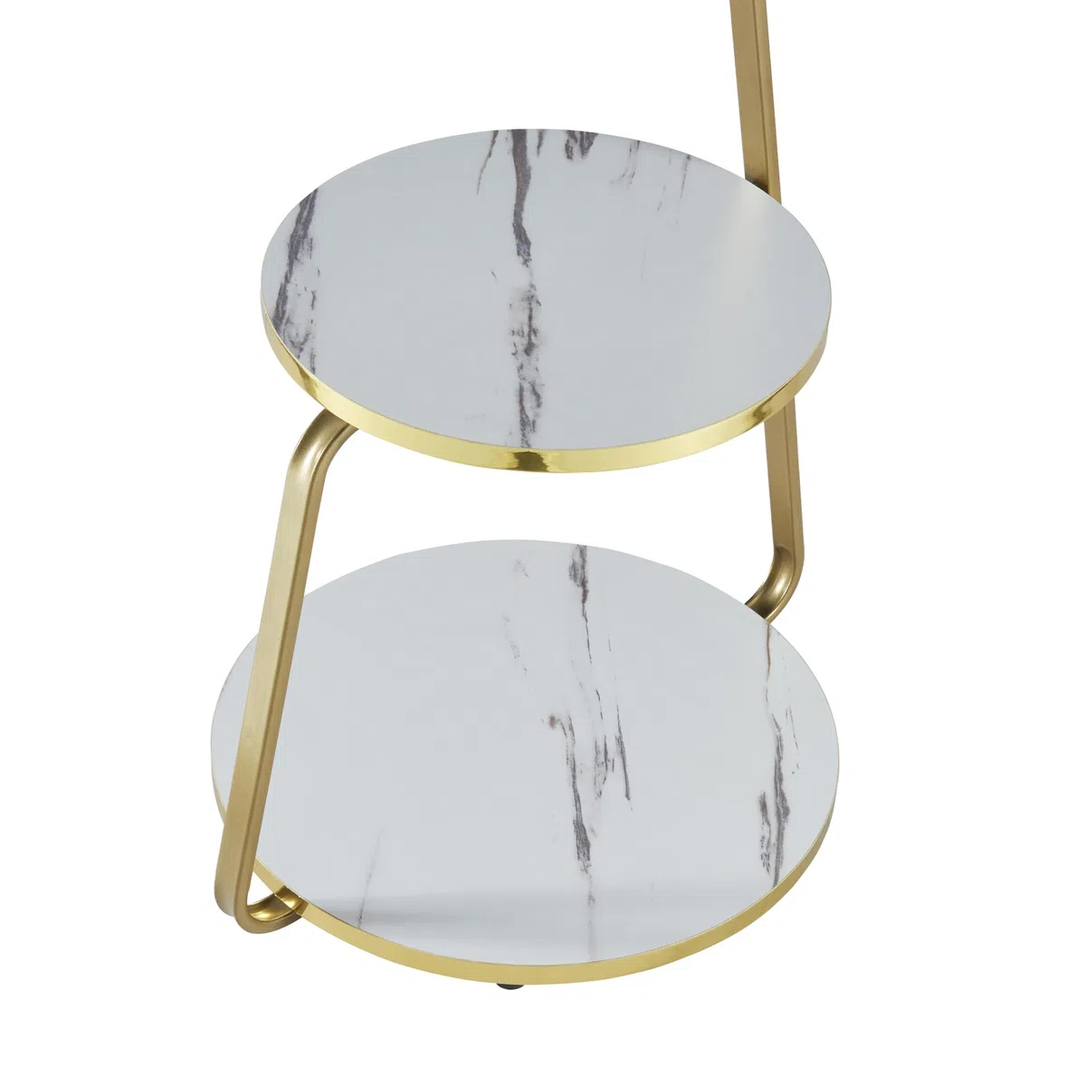 [en.casa] Tavolino da Divano (AxLxP) 74 x 46 x 37 cm Tavolino Basso con Telaio in Metallo e 3 Piani d'Appoggio - Marmo Bianco/Marmo Nero