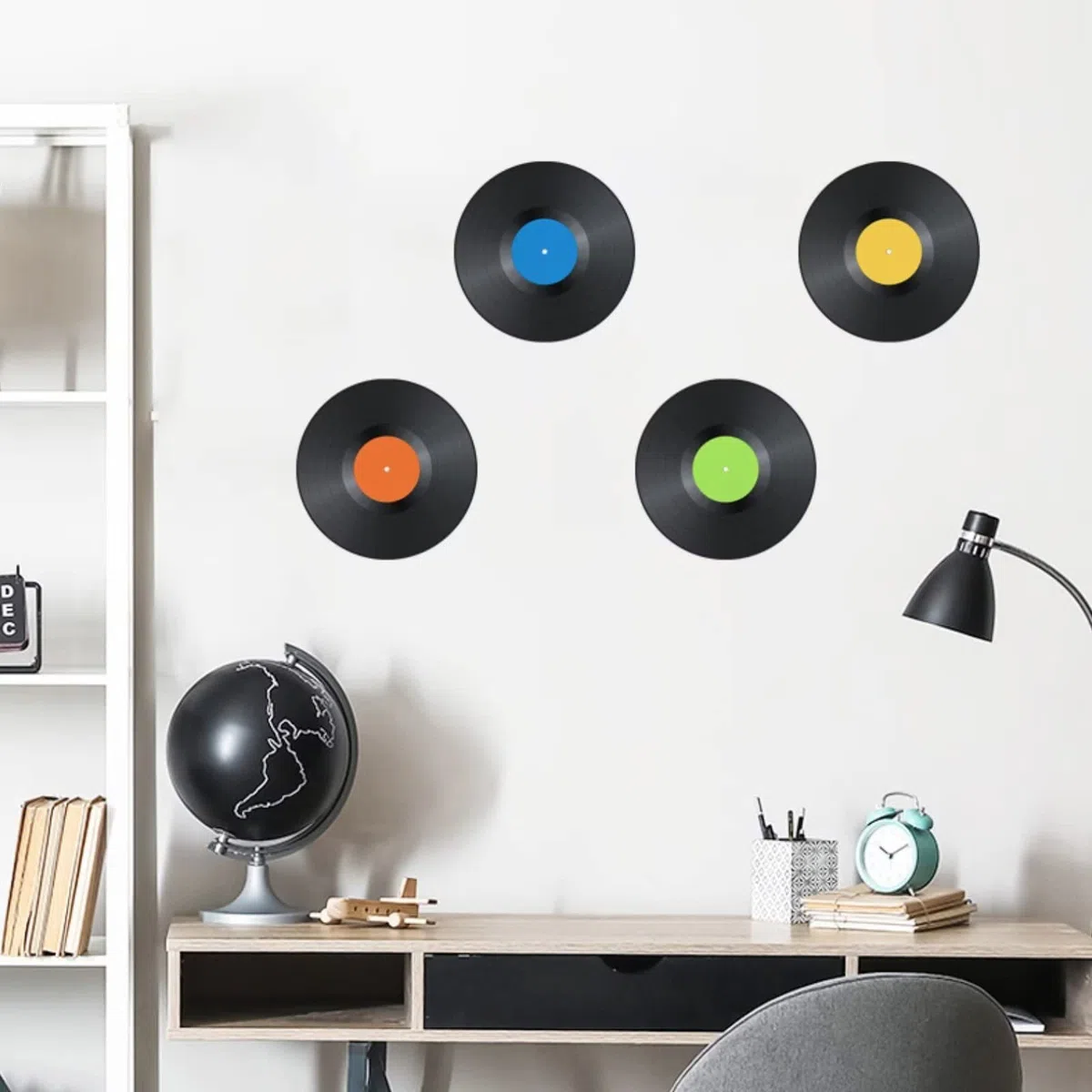 10 Pollici Bianco Dischi in Vinile Falso 8 Pezzi 1 Pacchetto per l'arredamento Indipendente Stanza estetica o Decorazione della casa in Camera da Letto o Soggiorno a Parete Disco Studio