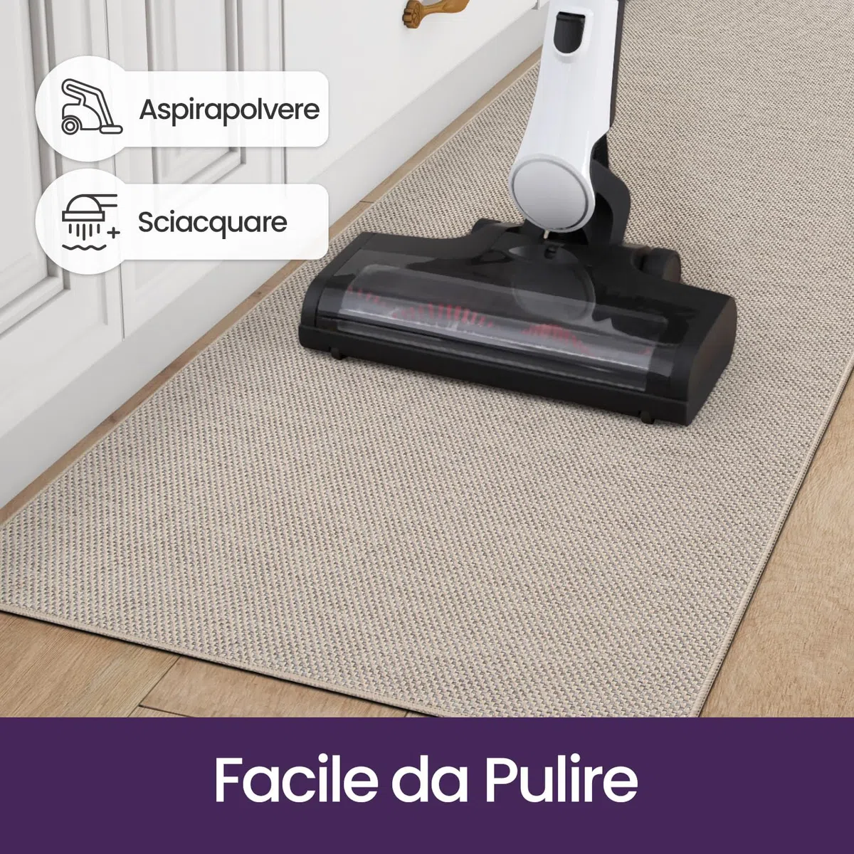 DEXI Tappeto Cucina 43x75cm+43x150cm, Set di 2 Tappeti Cucina Antiscivolo Lavabile, Tappetino Passatoia Assorbente e Antimacchia per Corridoio, Beige