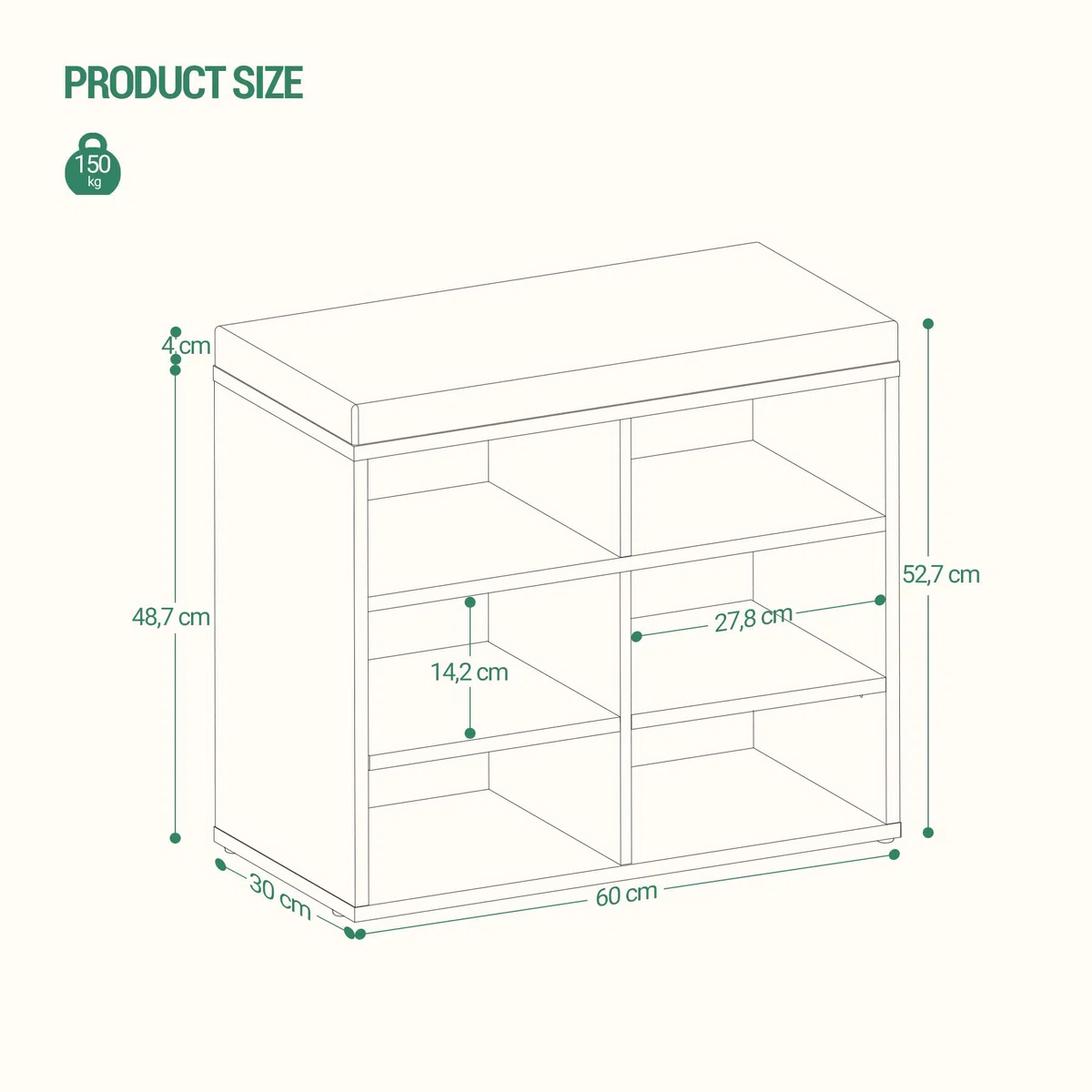 Hzuaneri Panca Scarpiera, Scaffale Portascarpe a 6 Scomparti, Panca Portascarpe Regolabile, Panche contenitore per Ingresso, Corridoio, Soggiorno, Camera da letto, Avorio chiaro SB09916GY