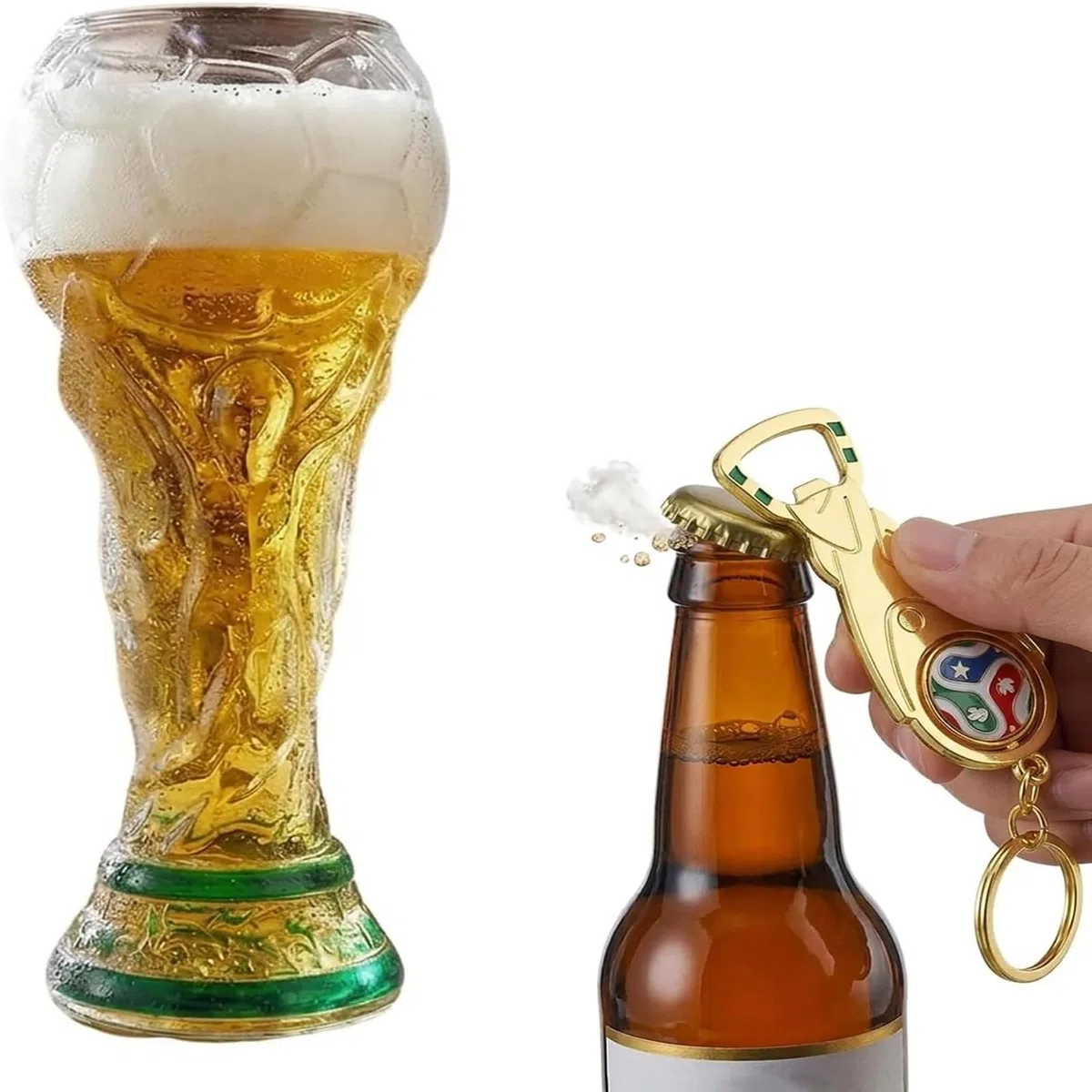 ZVD Coppa del Mondo Trophy, Bicchieri da birra per la Coppa del Mondo di Calcio 2026, 450 ml, Boccale di birra, Regalo per gli appassionati di calcio (trasparente)