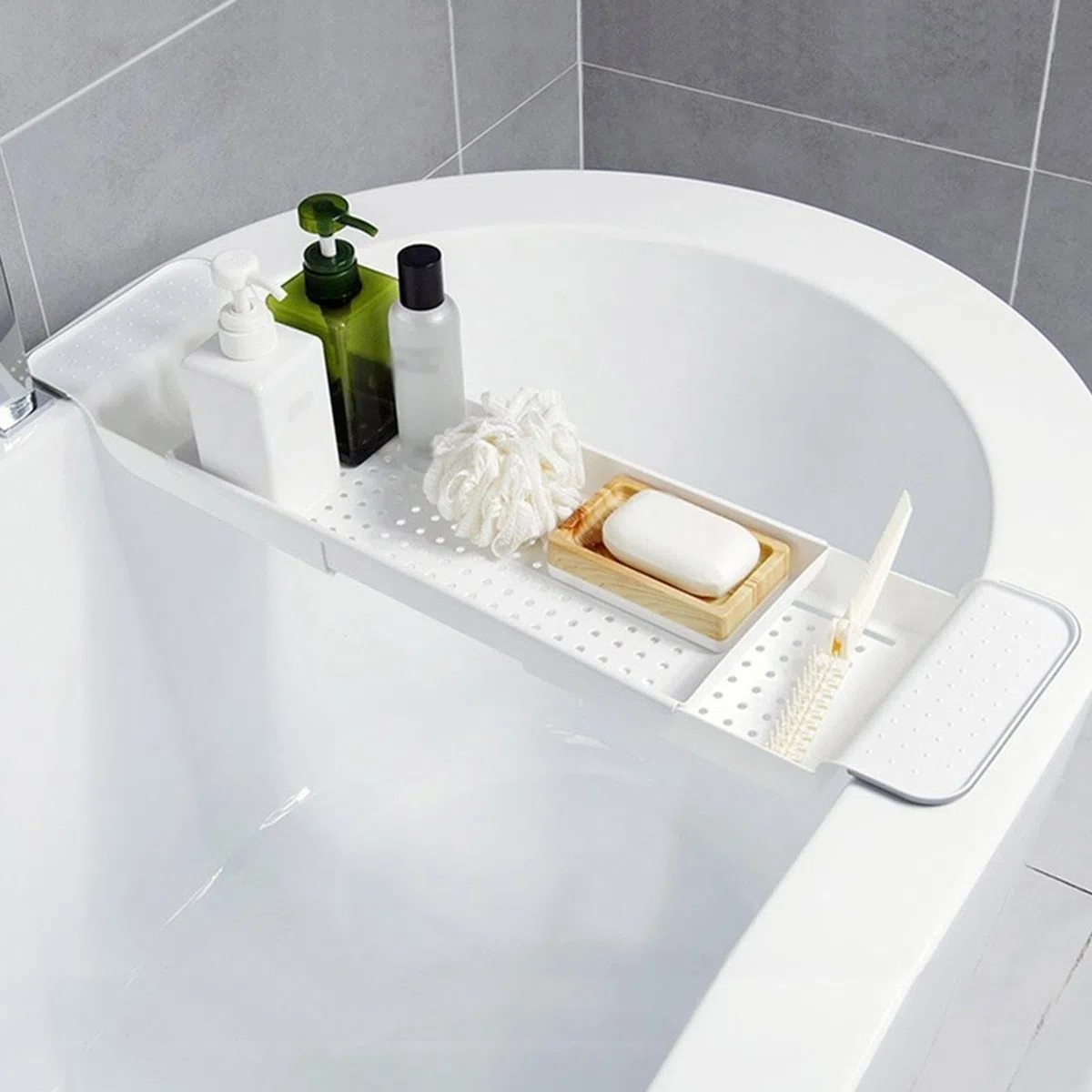 Ripiano Vasca Da Bagno - Vassoio Estensibile Da Bagno - Vassoio Portaoggetti Multifunzione Regolabile Per Asciugamani Bicchiere Vino E Libri Ideale Per Spa A Casa