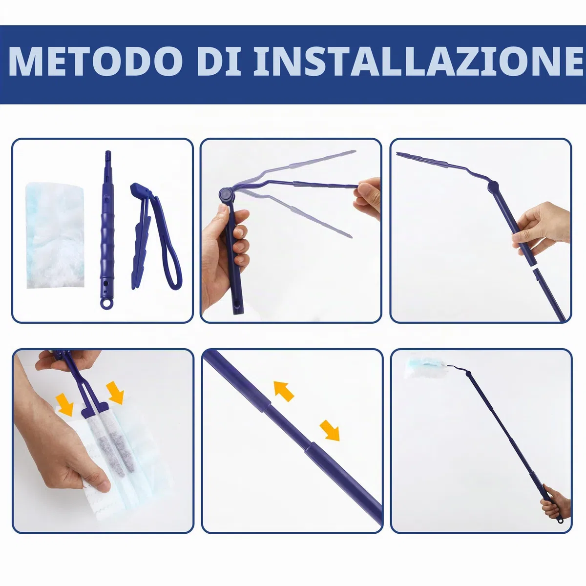 50 Pezzi per Swiffer Piumini Ricambi Kit, Aspiratore con 2 maniglie, panni compatibili per Swiffer Starter Kit Duster, per Duster, per Scuola, Ufficio, Casa