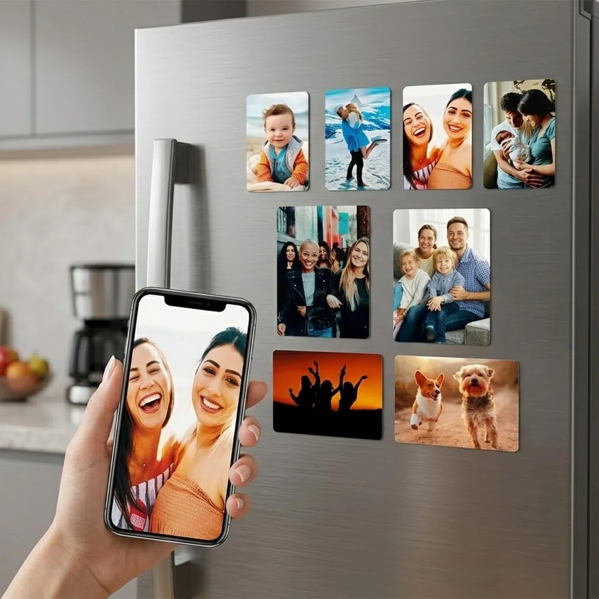 Calamite da Frigo Personalizzate con la Tua Foto - Magneti Flessibili Rettangolari - Stampa Professionale su Carta Fotografica - Regalo Originale e Unico. 16 calamite, 5 x 7,5 cm