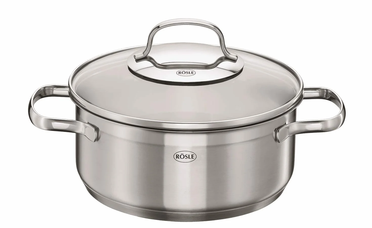 RÖSLE ELEGANCE batteria di pentole da 10 pezzi, 6 pentole da cucina, 1 inserto per la cottura a vapore, 2 padelle nel set, acciaio inox 18/10, adatta alla lavastoviglie e ai piani cottura a induzione