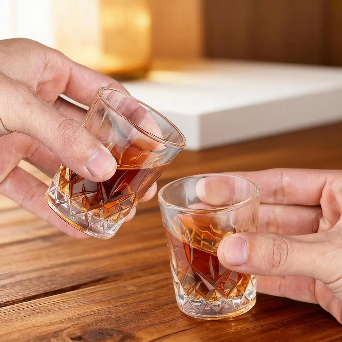 Set di 12 bicchierini da liquore in vetro di cristallo, 50 ml, piccolo bicchierino da liquore, bicchierini da whisky con fondo pesante, per feste, celebrazioni, riunioni (fondo piatto)