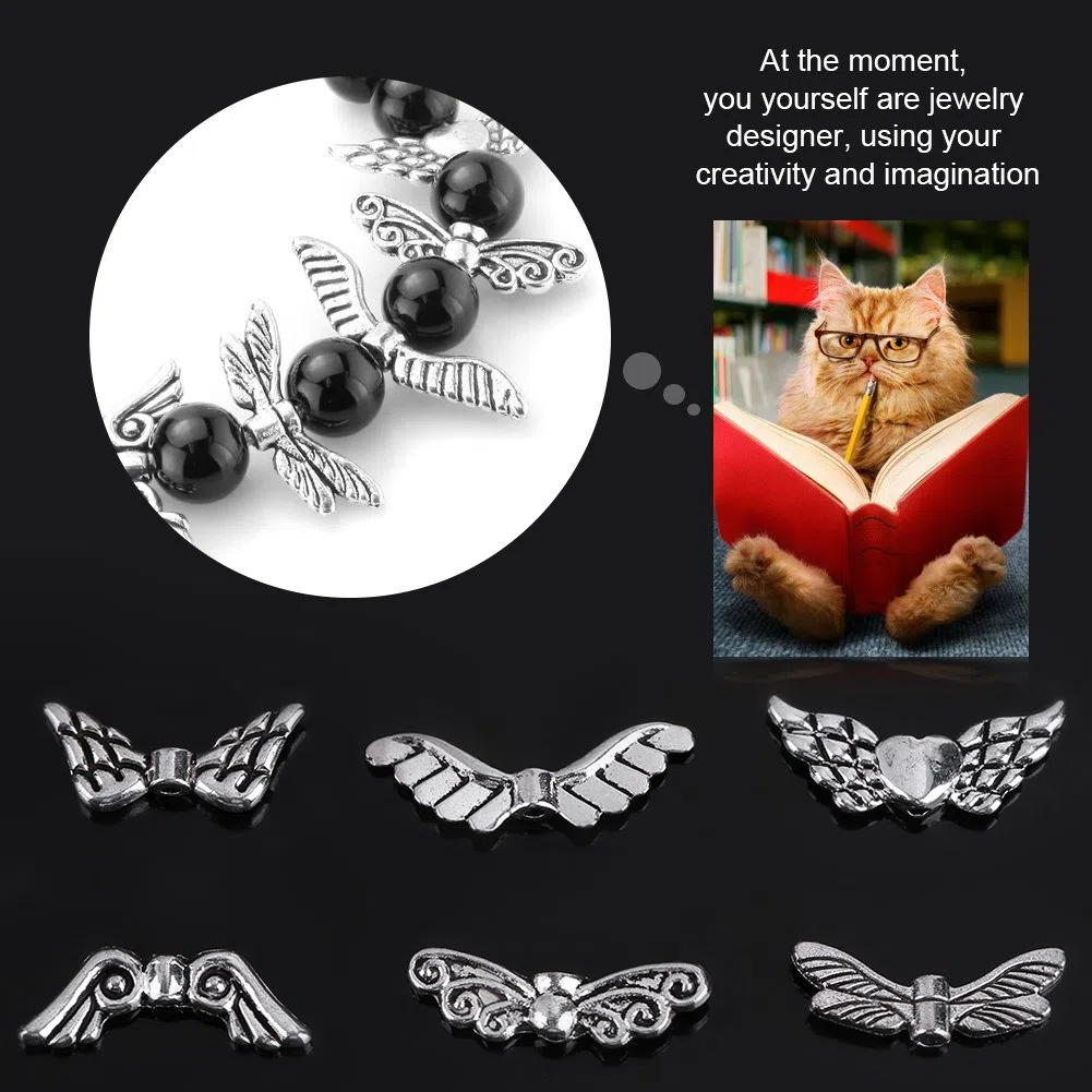 Sonew Ali angelo portachiavi, 60PZ ciondoli per gioielli Misti Accessori fai da te Accessori Creazione di bracciale con ciondolo con scatola portaoggetti
