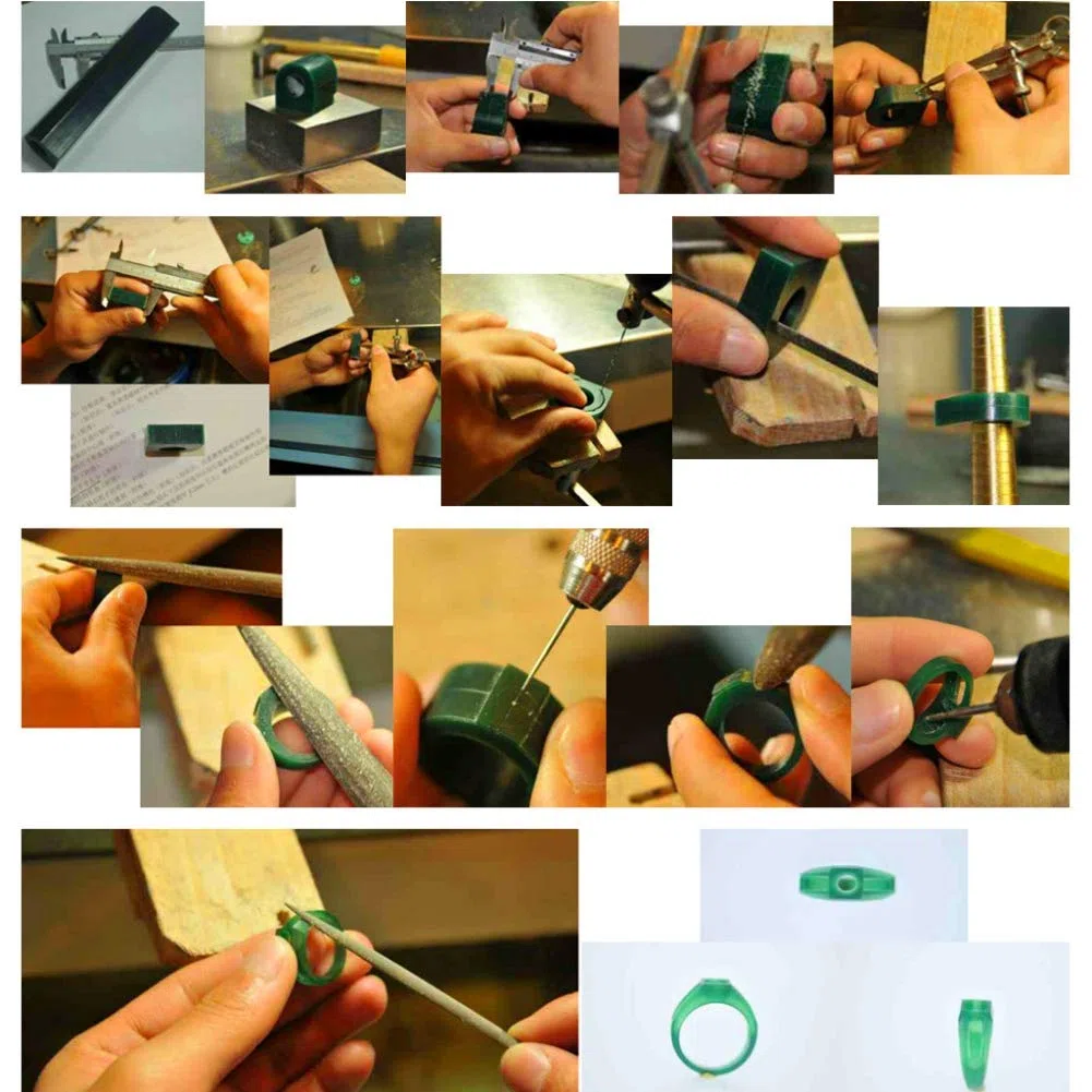 Anello gioielli strumento verde intaglio cera tubo, intaglio cera anello tubo per fare anelli stampo tondo cera tubo con foro centrato cera dura solido intaglio cera tubo vuoto grande lato(T250)