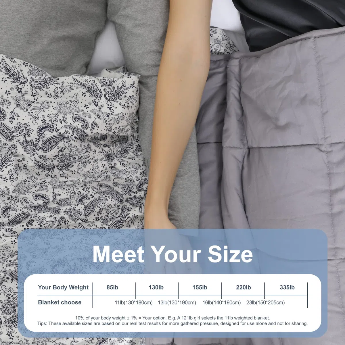 Winthome Coperta Ponderata con Copripiumino 150x205cm 10.4kg, Weighted Blanket Anxiety, Coperta Antistress per Sonno Profondo e Migliore Recupero, Heavy Blanket Accogliente Adulto (Grigio)