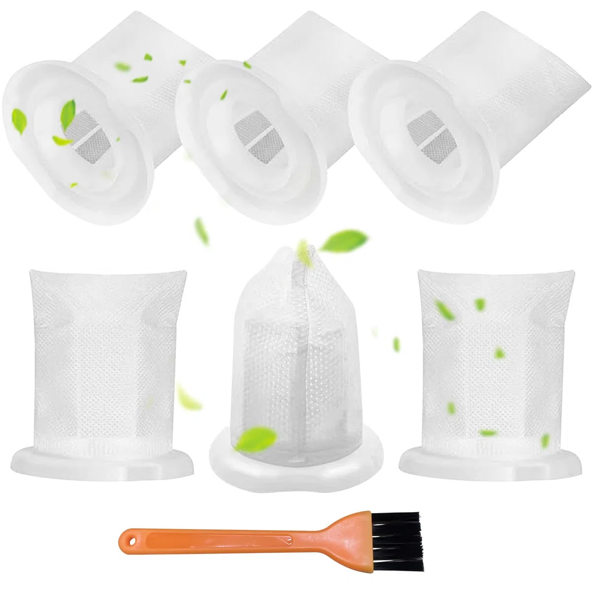 6 Pcs Filtri di Ricambio Compatibili con Vorwerk Kobold VC100, con 1 Spazzola, Filtro Antipolvere per Aspirapolvere a Batteria Compatibile con Aspirapolvere Portatile VC 100