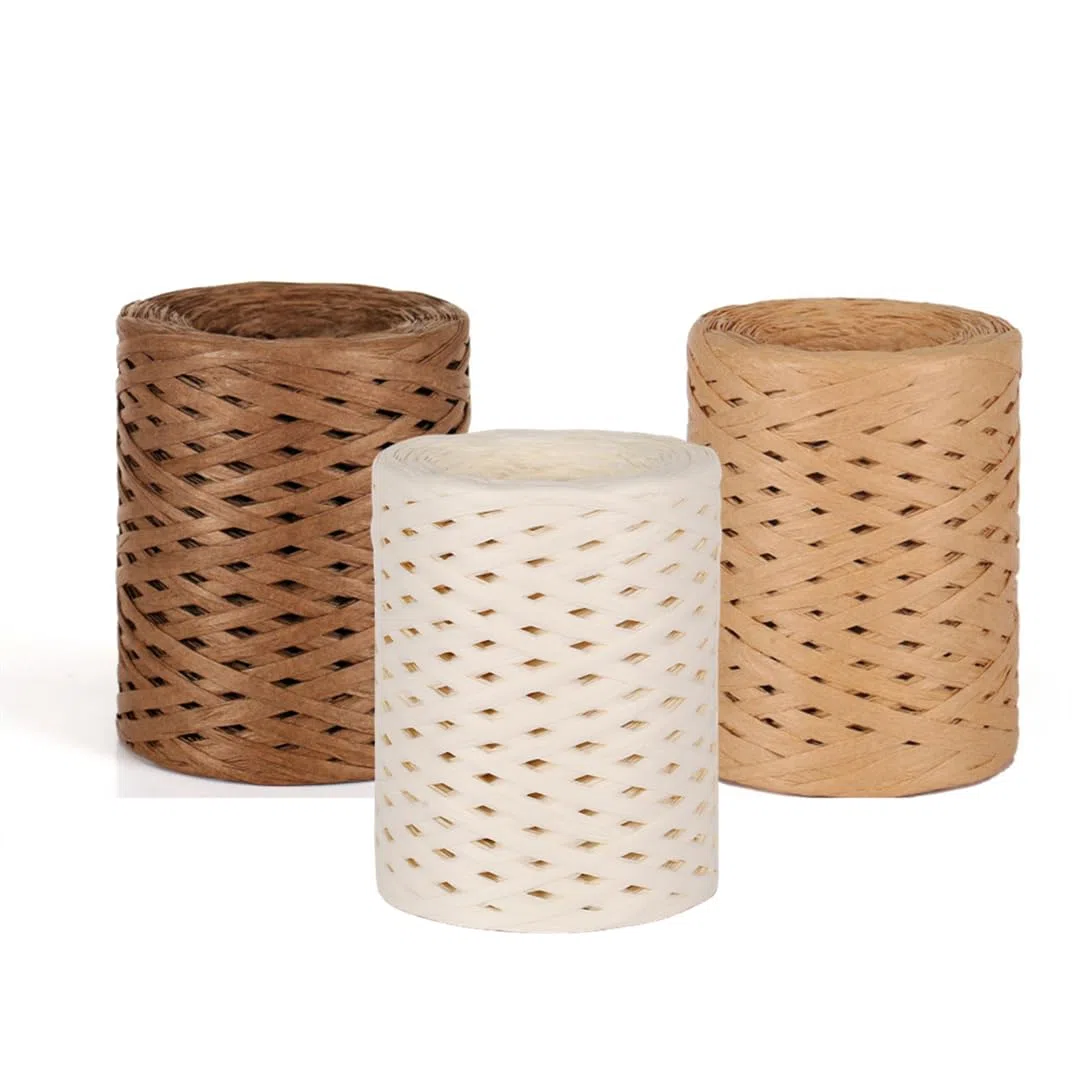 3 Rotoli di Nastro Rafia, Filo di Carta per Confezione Regalo, Spago per Fai Da Te (110 m/Volume)