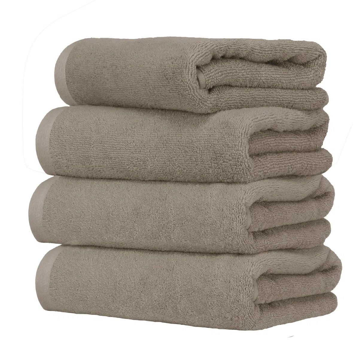Ruggeri - Set 4 Asciugamani Ospiti 40x50 cm - 100% Puro Cotone Extra Morbido - Collezione Let's Color! (Tortora)