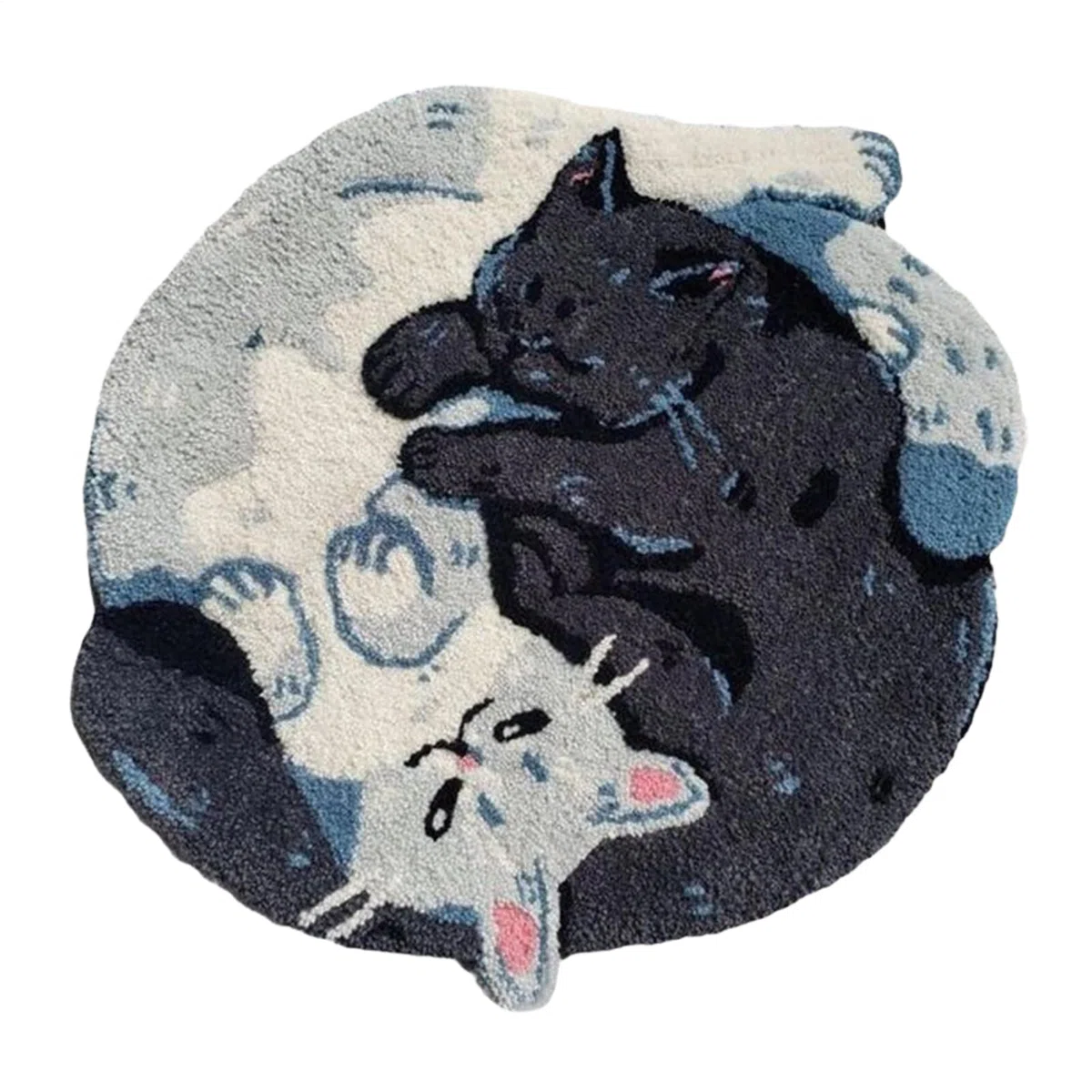 Tappeto per gatti divertente: tappeti da bagno assorbenti d'acqua da 60 cm, motivo gattino che , texture di lusso, schienale antiscivolo, lavabile in lavatrice | Tappeto decorazione del bagno