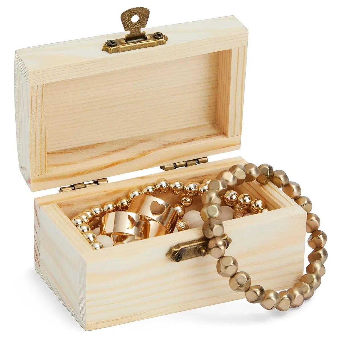 10 Pezzi Mini Cassa Del Tesoro,Con 3 Adesivi Portagioie Cassapanca Scatole in Legno Rettangolari,Scatola Di Legno Fai Da Te Con Coperchio per Feste Di Pirati Di Compleanno Dei Bambini