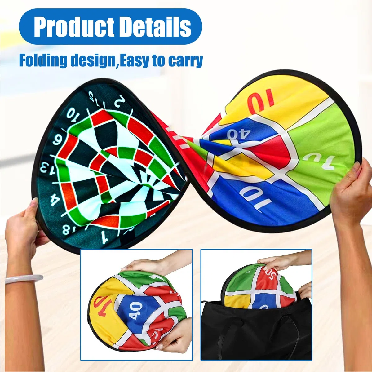 Bersaglio per freccette double face con palline, gioco di lancio all'aperto, giocattolo pieghevole, Per bambini e adulti di 1, 2, 3, 4, 5, 6, 7, 8, 9, 10, 11, 12 anni