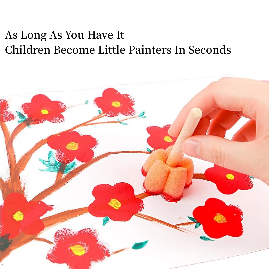 26 spugne per pittura a pennello, pennello in schiuma fai da te, spugna per pittura in schiuma, pennelli, spugna per pittura per bambini, pennelli per graffiti, fai da te (multicolore)
