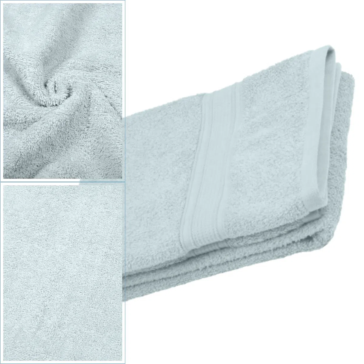Lovely Casa - Telo da bagno - Dimensioni 70 x 140 cm - 100% Cotone Biologico - Colore Cielo - Modello Laguna - Biancheria da bagno - Lavare a 40 cm