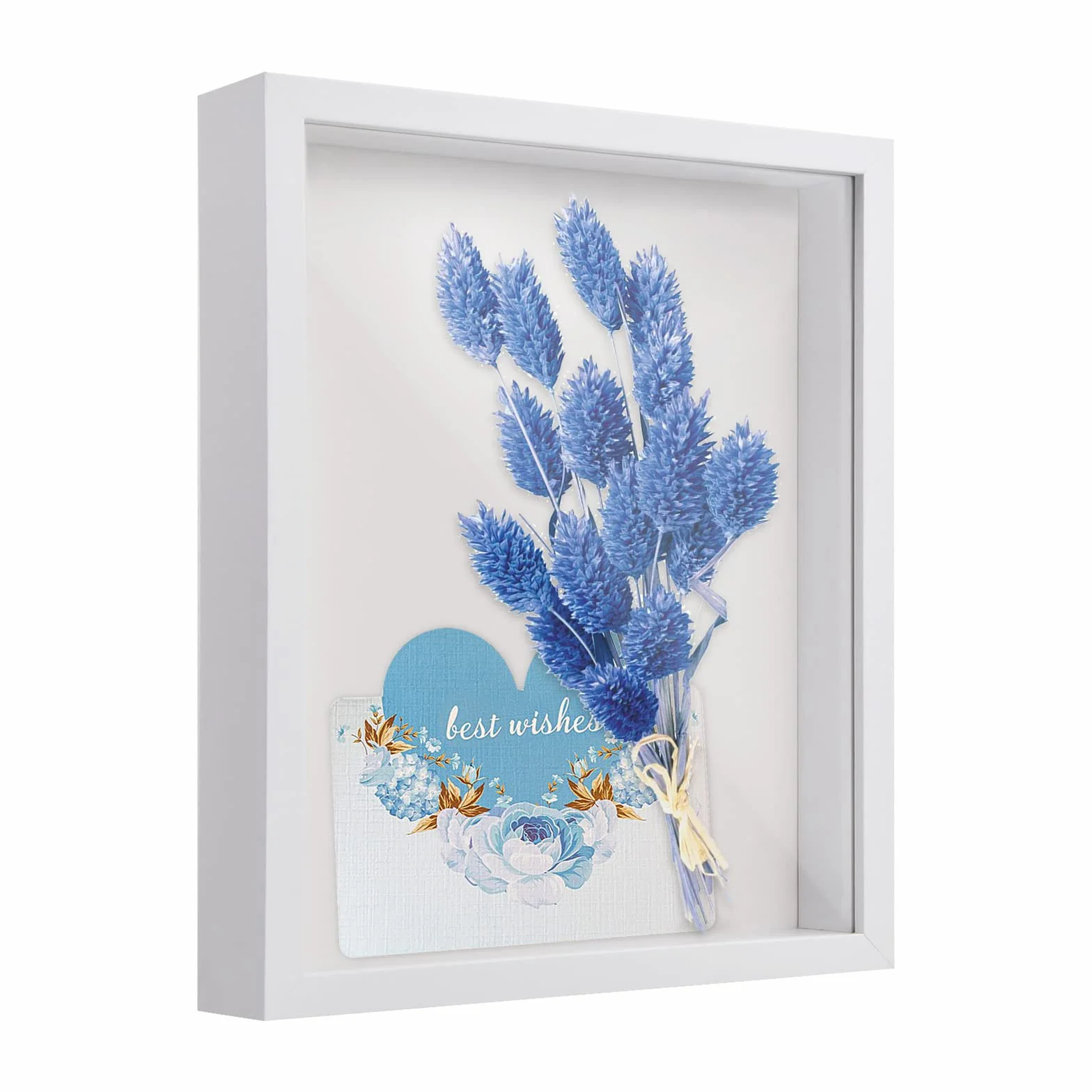 Cornice 3D Profonda per Oggetti, 22 x 27 cm Cornice Portafoto 3D, 3D Ombra Profonda Box con Foglio Acrilico Trasparente, Cornice Contenitore per Souvenir Fiore Medaglia Regali (3CM, Bianco)