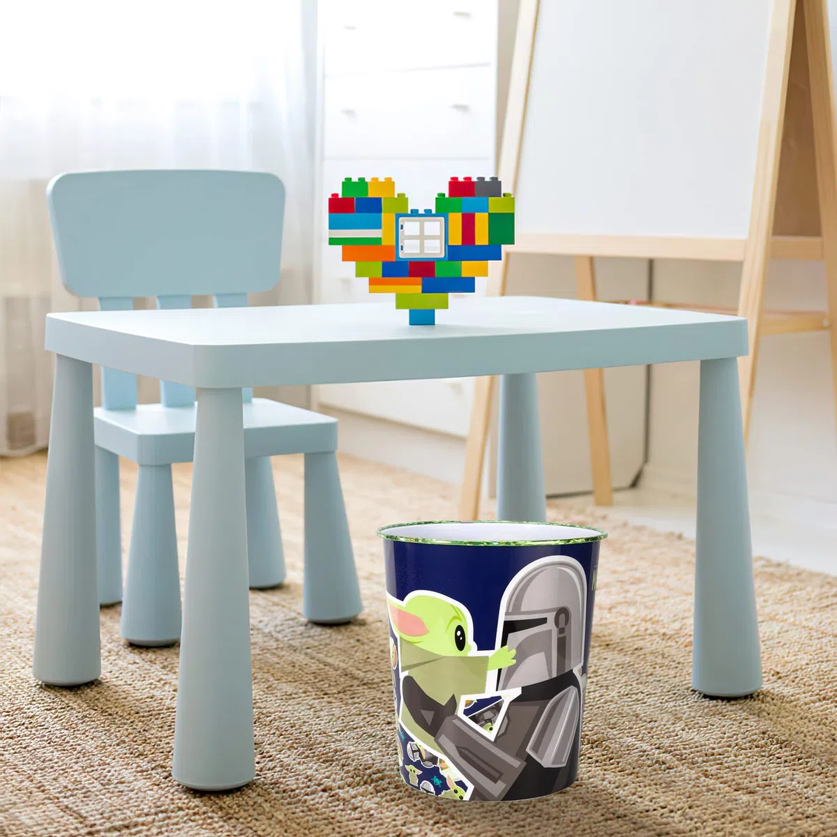 Star Wars Mandalorian - Cestino per rifiuti per bambini, per camera da letto, studio, scrivania, pattumiera
