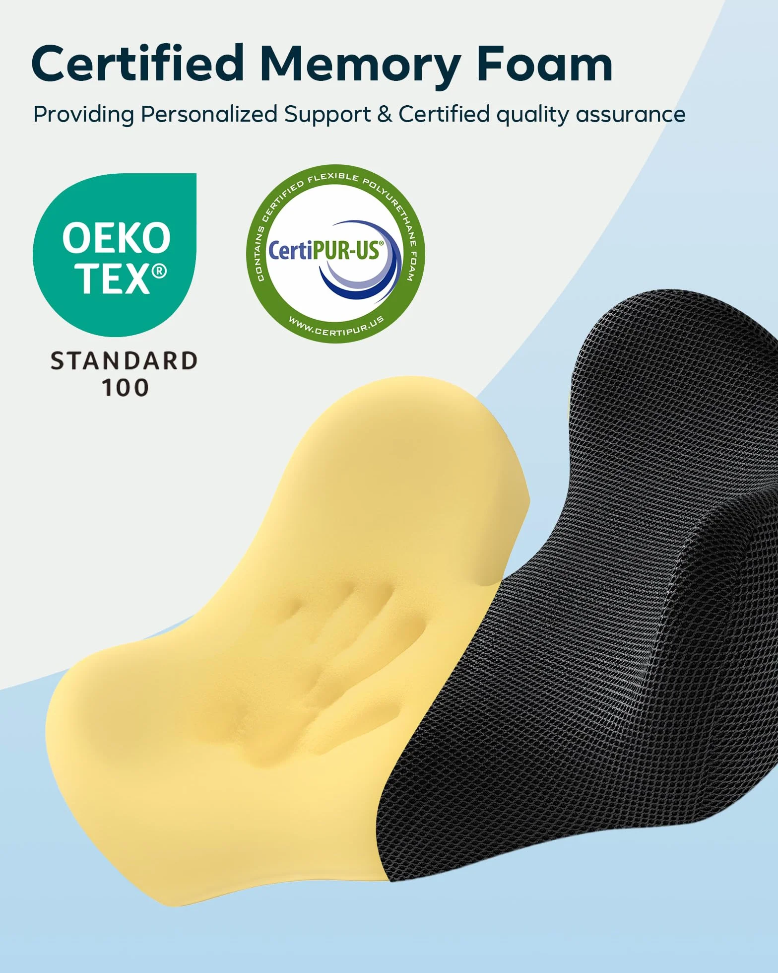 Feagar Cuscino Sedia Ufficio con Memory Foam - Cuscino Ortopedico Seduta per Alleviare Dolore al Coccige - Cuscino Ergonomico Sedia Ufficio - Design di Supporto Ideale per 80-120 kg